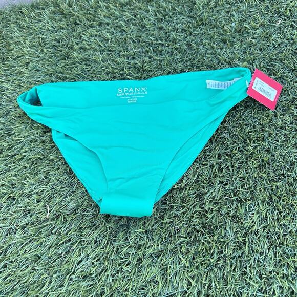 NWT SPANX Bikini Bottom Size Medium Mystic Green Swim Shaping Womens Swimwear - Picture 2 of 6